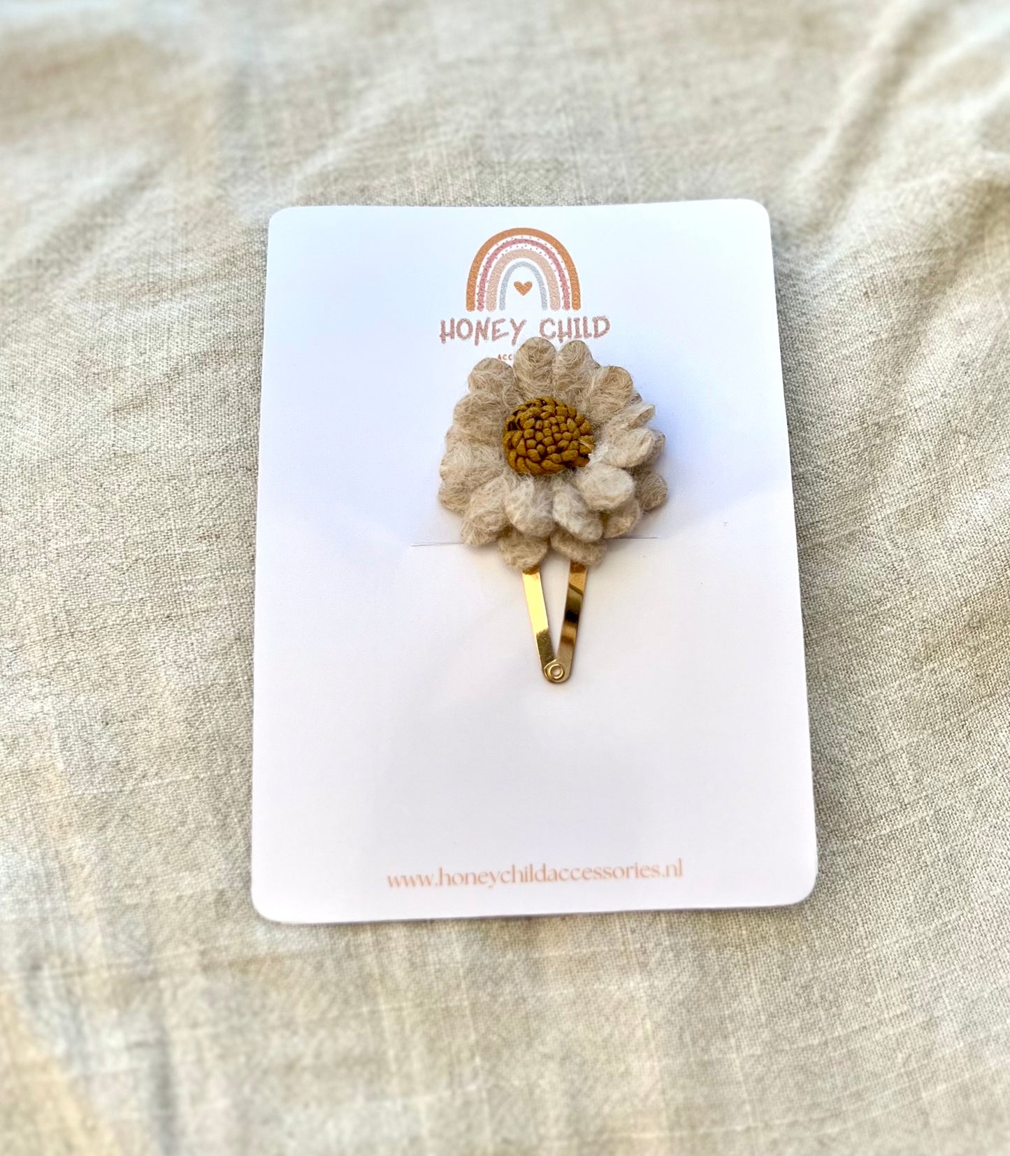 Wool flower hair clips