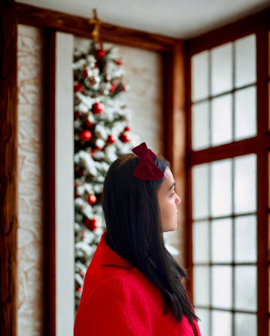 Velvet Top Bow Headband