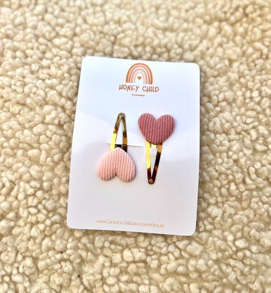 Heart hair clips