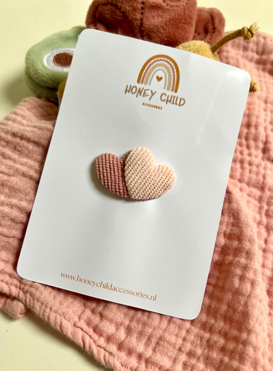 Non-slip double heart hair clips